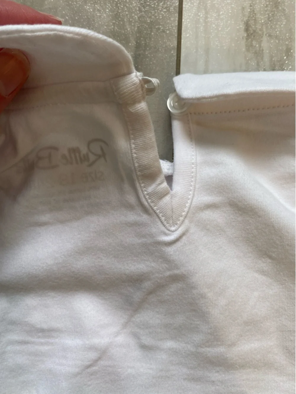 NWT RuffleButts White Long Sleeve Peter Pan Collar Onesie Bodysuit girls 18-24M